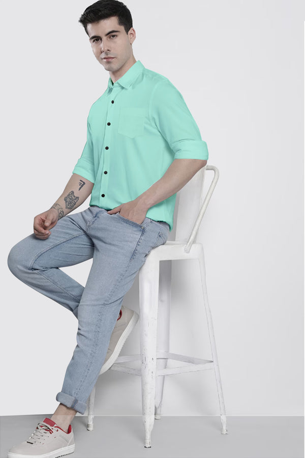 Aqua Green Plain Shirt