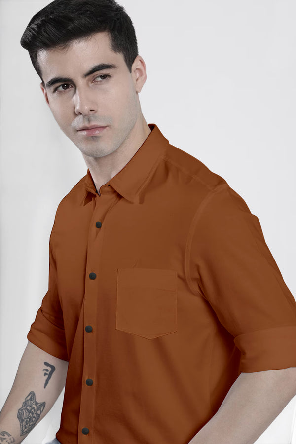 Copper Brown Plain Shirt