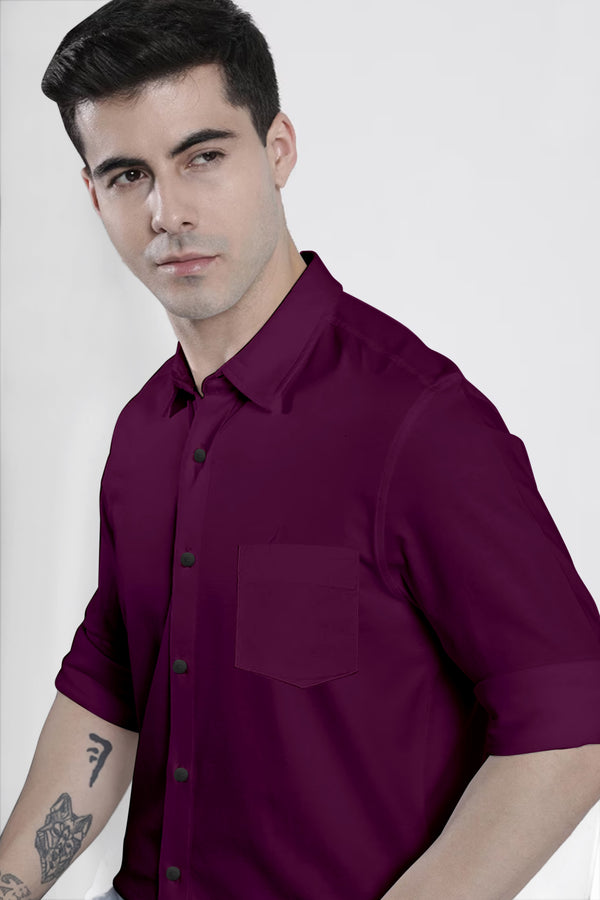 Maroon Red Plain Shirt