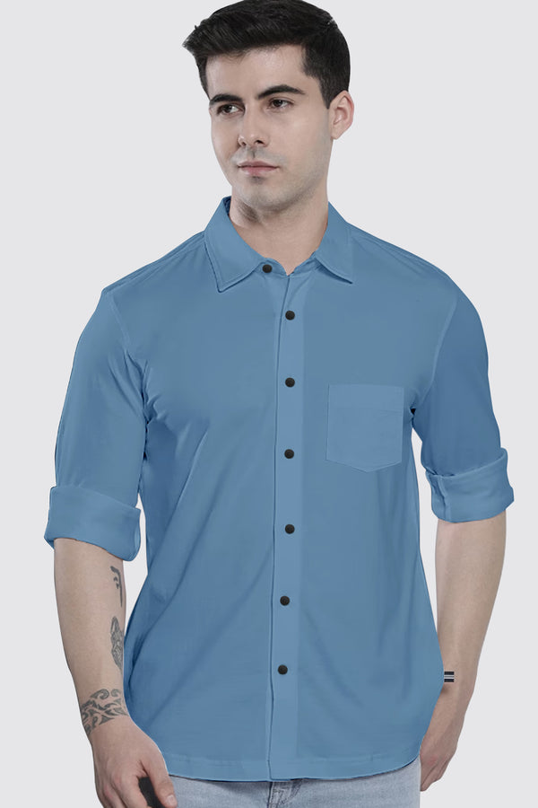 Steel Blue Plain Shirt