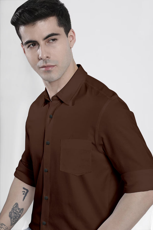 Dark Brown Plain Shirt