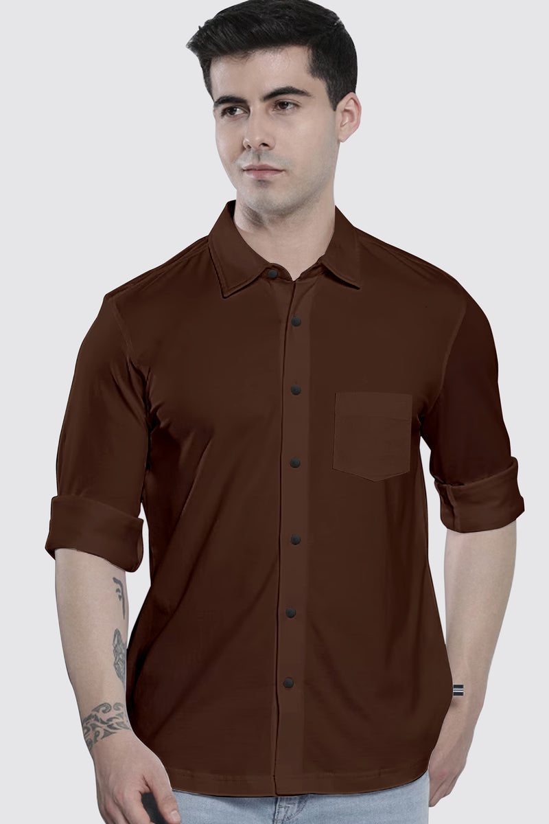 Dark Brown Plain Shirt