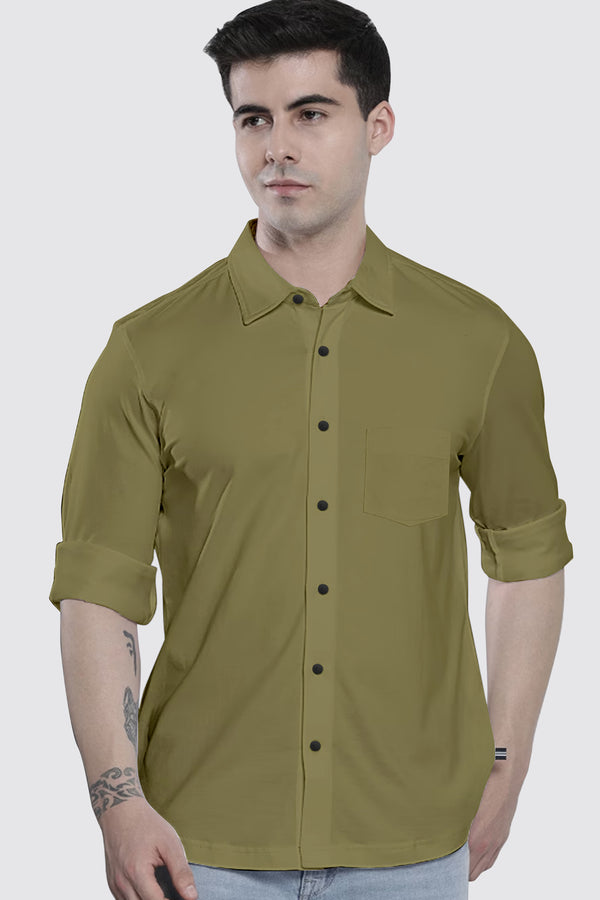 Olive Green Plain Shirt