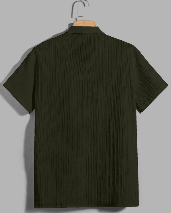 Gossamer Dark Green Seersucker Shirt