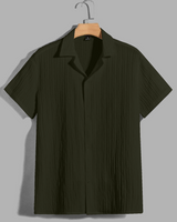 Gossamer Dark Green Seersucker Shirt