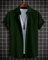 Adorning Green Seersucker Half Sleeve Shirt