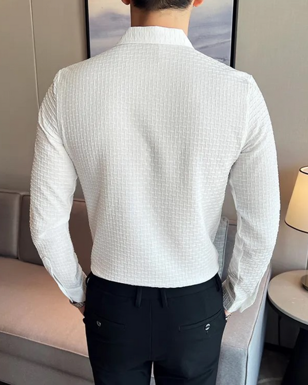 Daisy  White Textured Premium Shirt